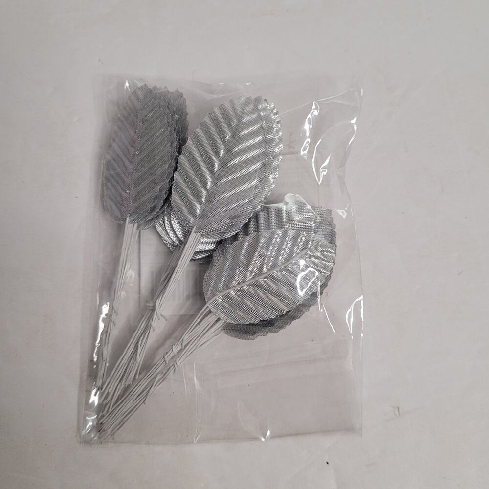 Silver Artificial Leaves in Packaging for Crafting